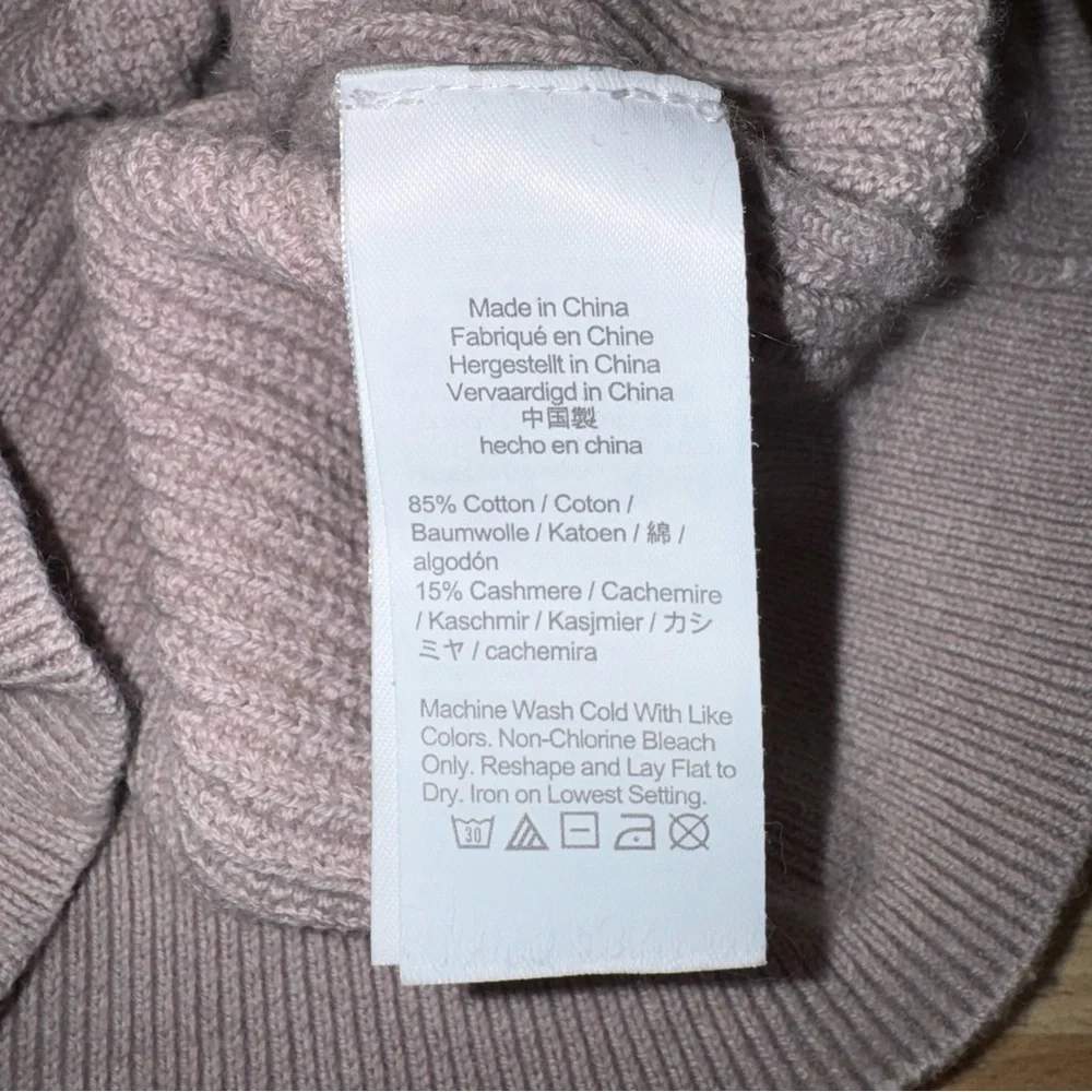 J. Crew Mauve Ribbed Knit Sweater. Cotton‎ Cashmere Blend. Bubble sleeve- Large